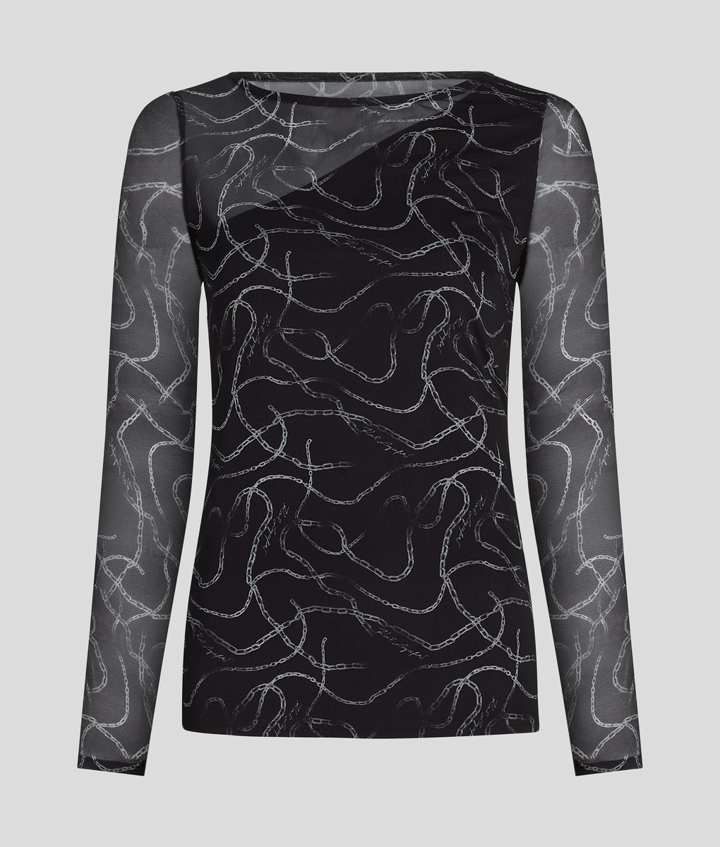 AOP MESH TOP WITH LS