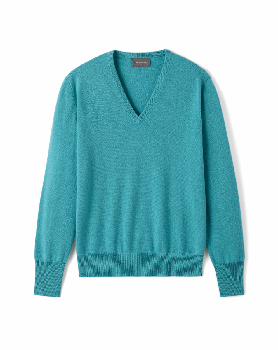 Pull col V classique - Homme - BLEU PERSAN