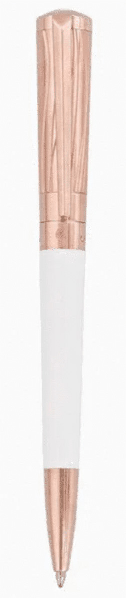 Gamme Orfèvre - Stylo Bille Liberté Blanc et Or rose