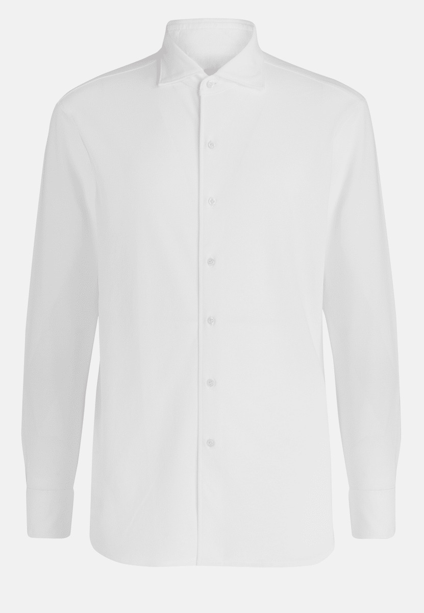 Polo Chemise En Coton Piqué Coupe Droite