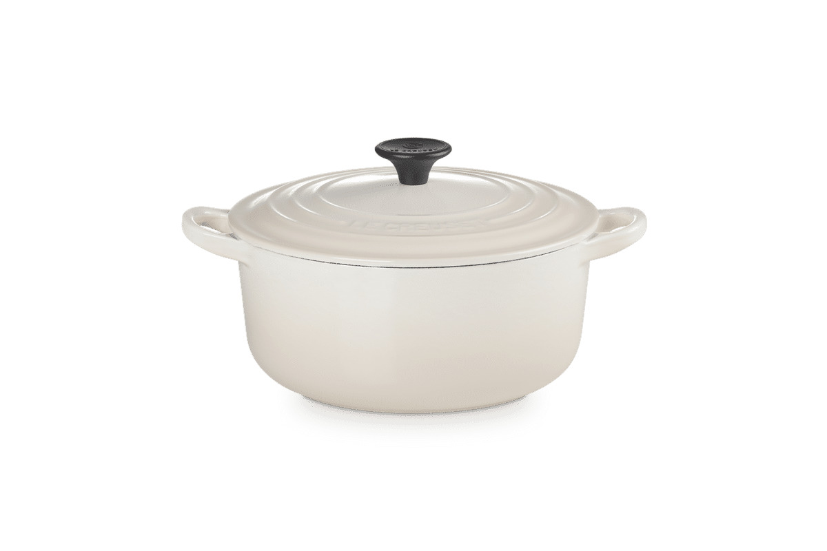 Cocotte ronde 20cm en fonte émaillée meringue