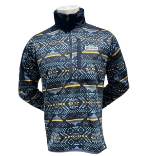 Fox Glacier FS Printed Half Zip Homme Bleu marine