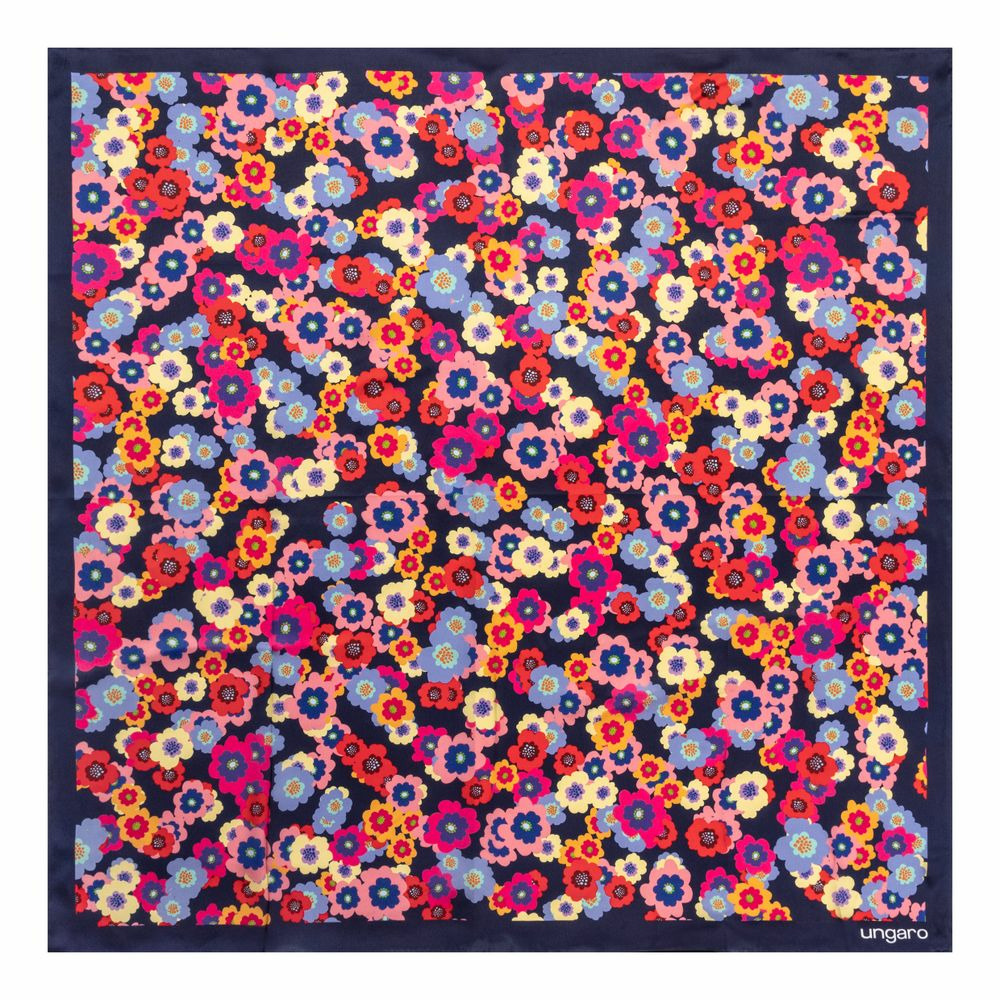 Foulard soie Chiara Navy -  90 cm x 90 cm