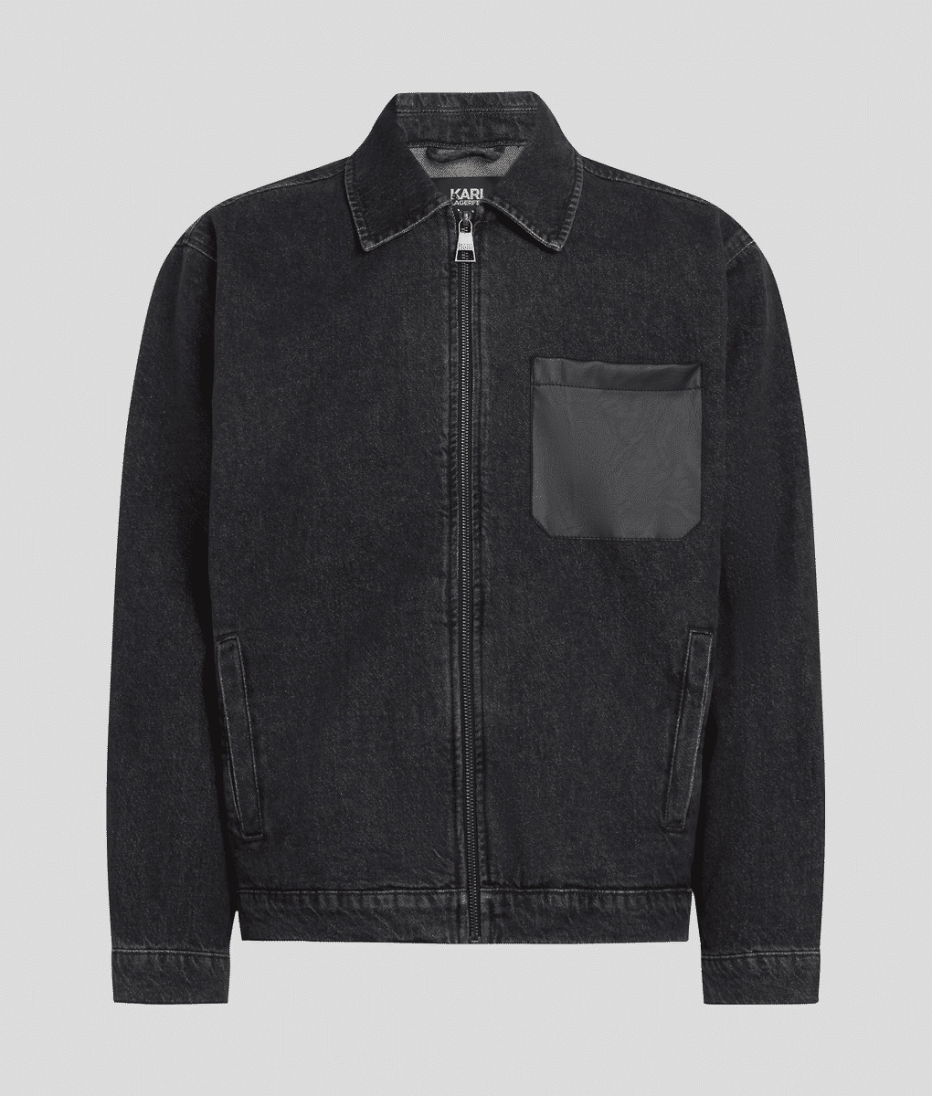 DENIM JACKET WITH TONAL PRINT HOMME