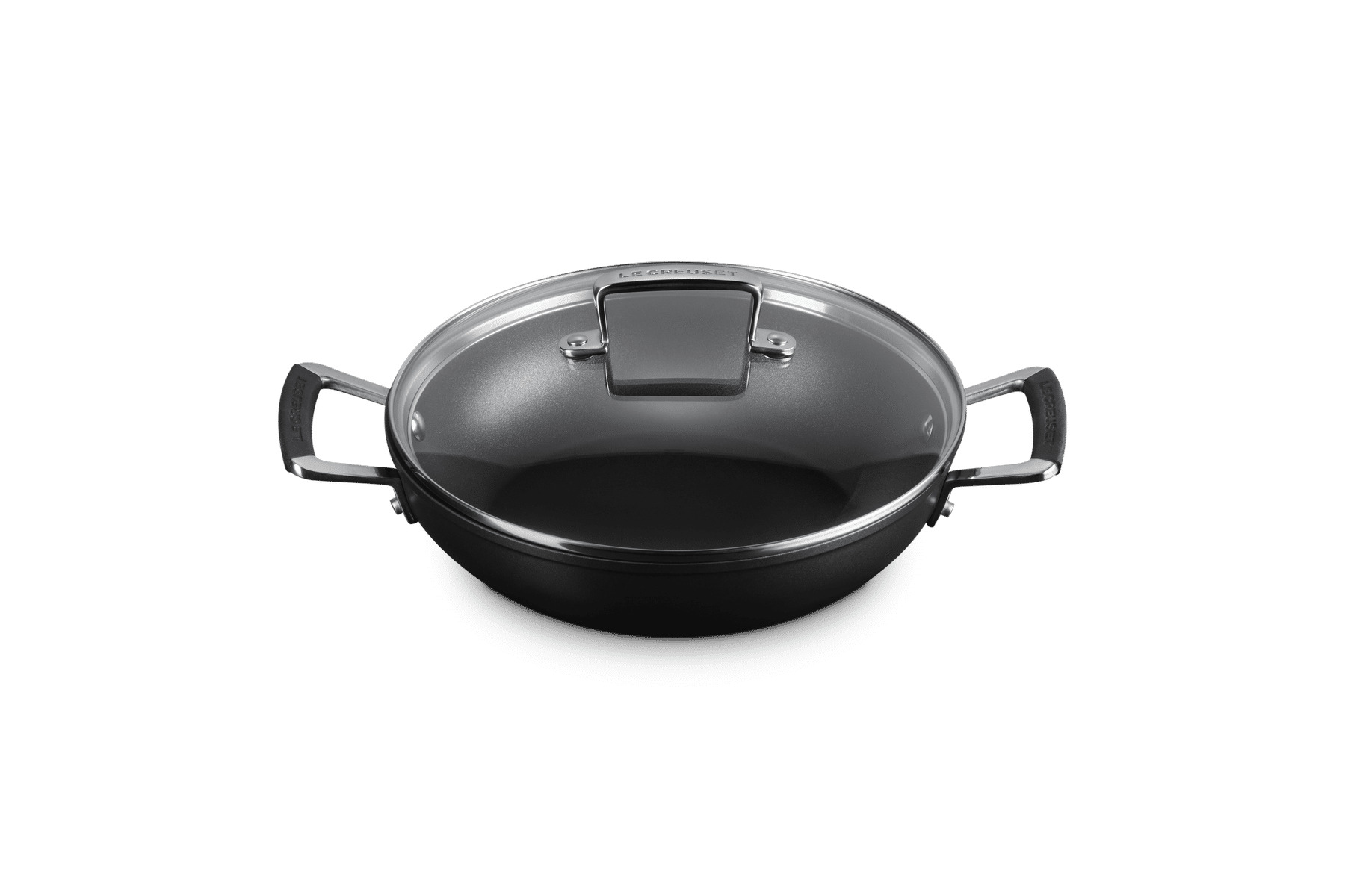 Sauteuse provençale 24cm Anti-adhérente Les Forgées avec couvercle en verre