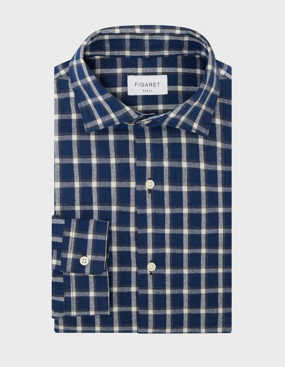 Chemise Aristote à carreaux marine