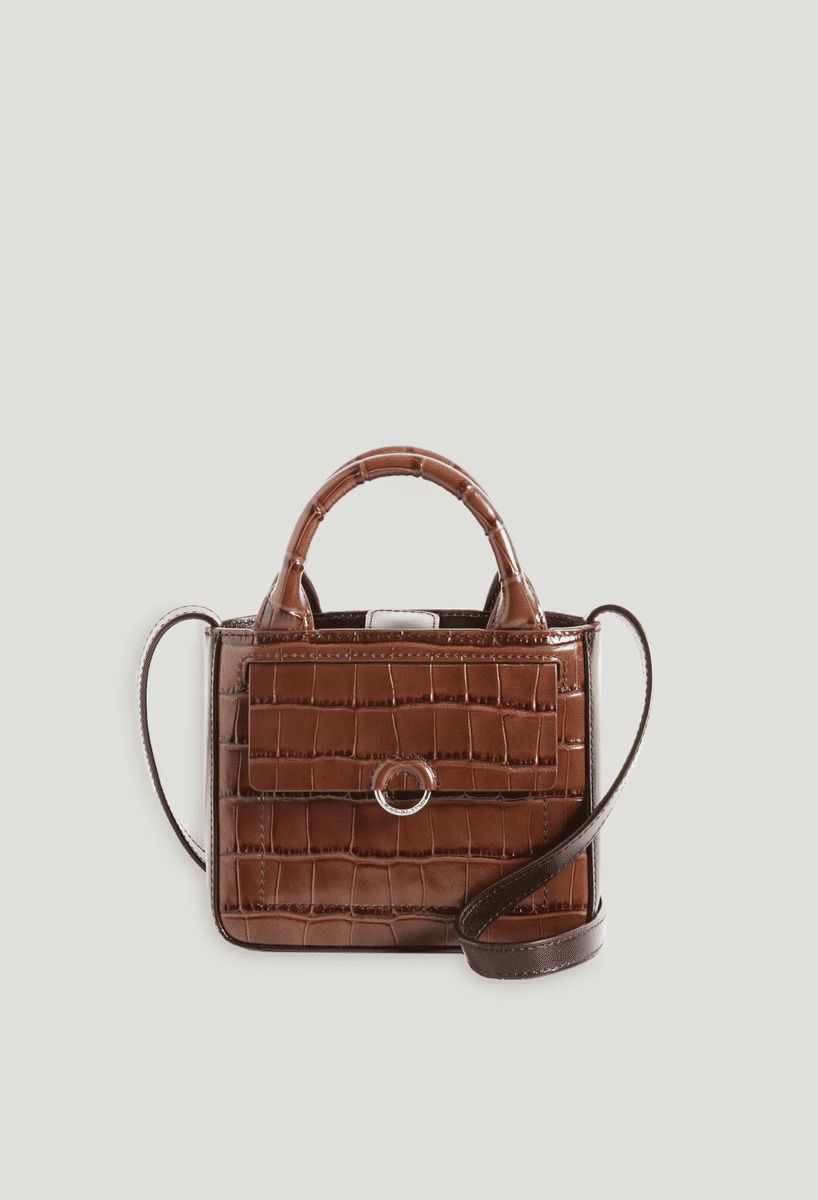 Sac Anoucko Nano cuir embossé marron