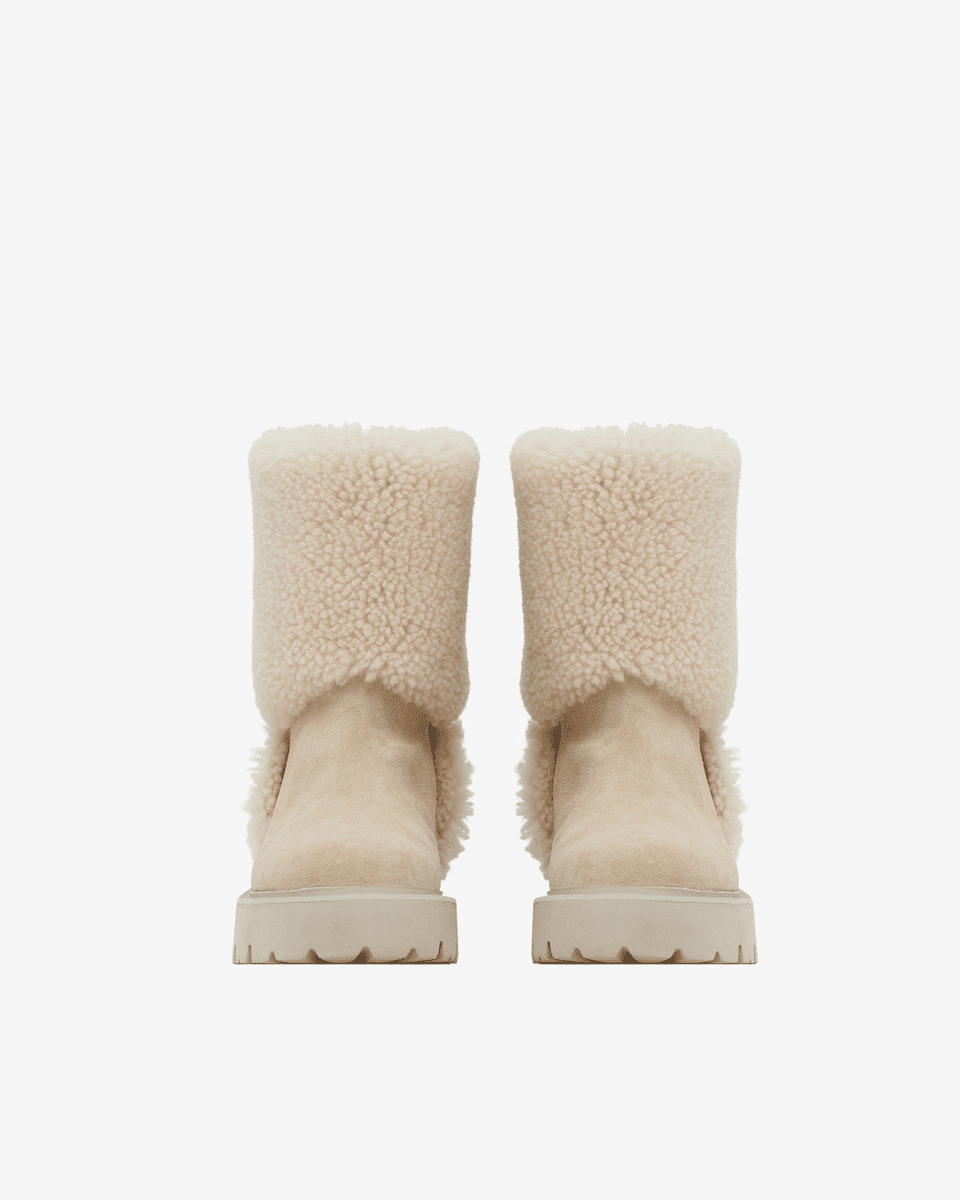 Boots En Cuir Et Shearling Moon