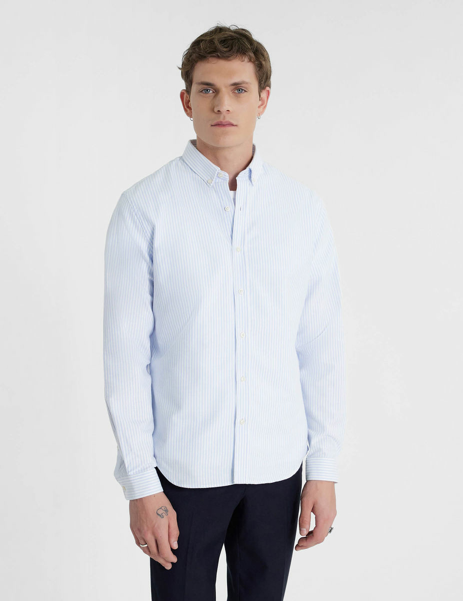 Chemise Gaspard rayée bleu claire