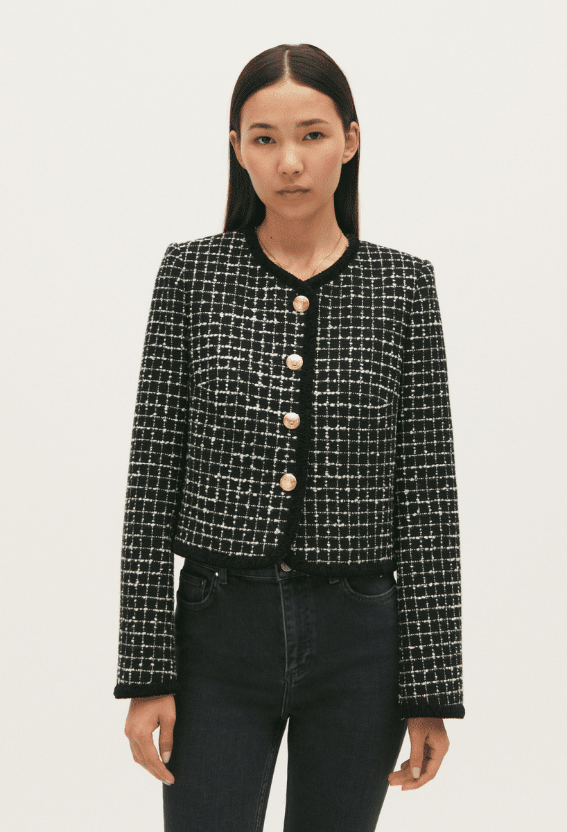 Veste tweed bicolore