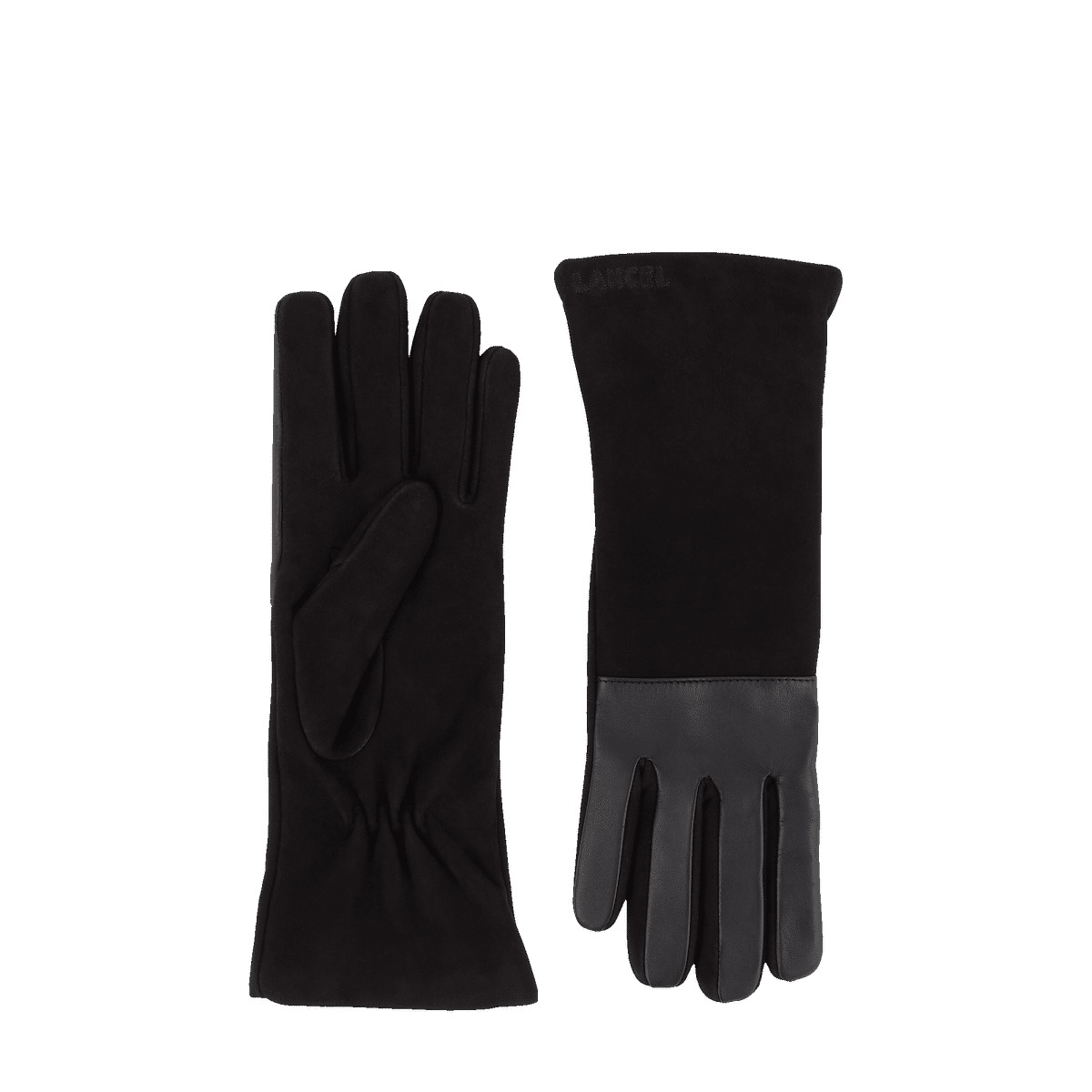 Gants Nappa Et Suede - Gants Femme - 75 - Noir