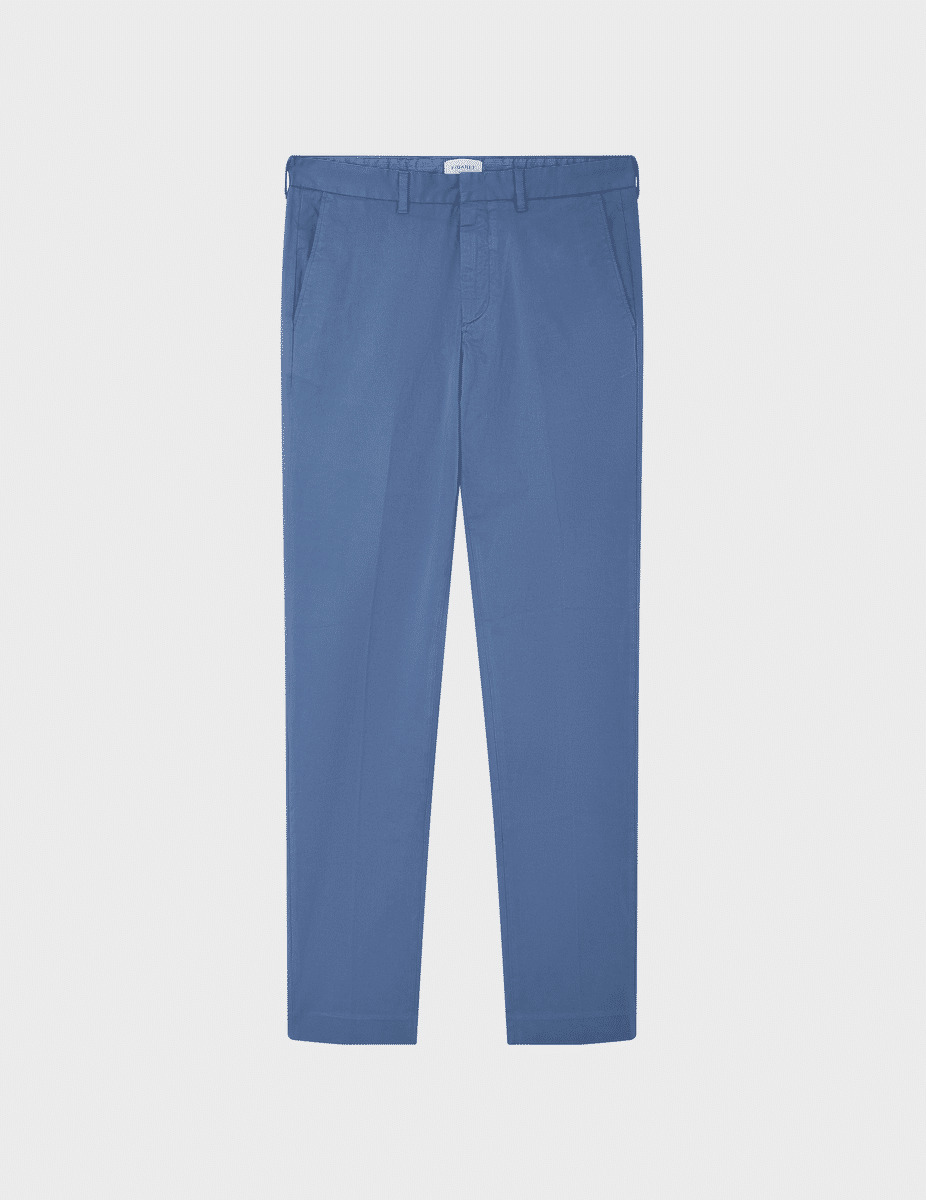 Chino Maxence en coton bleu