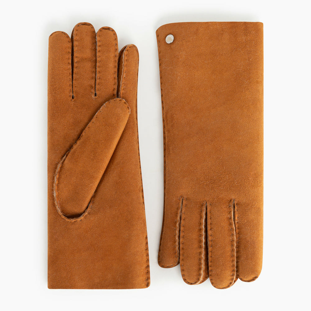 Gants femme en cuir d'agneau retourné