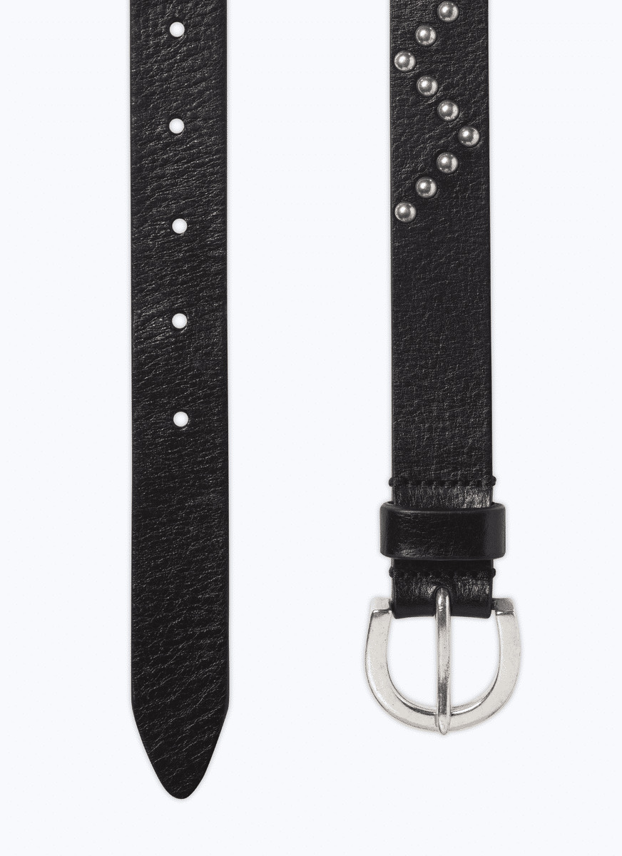 Ceinture à clous en cuir de vachette