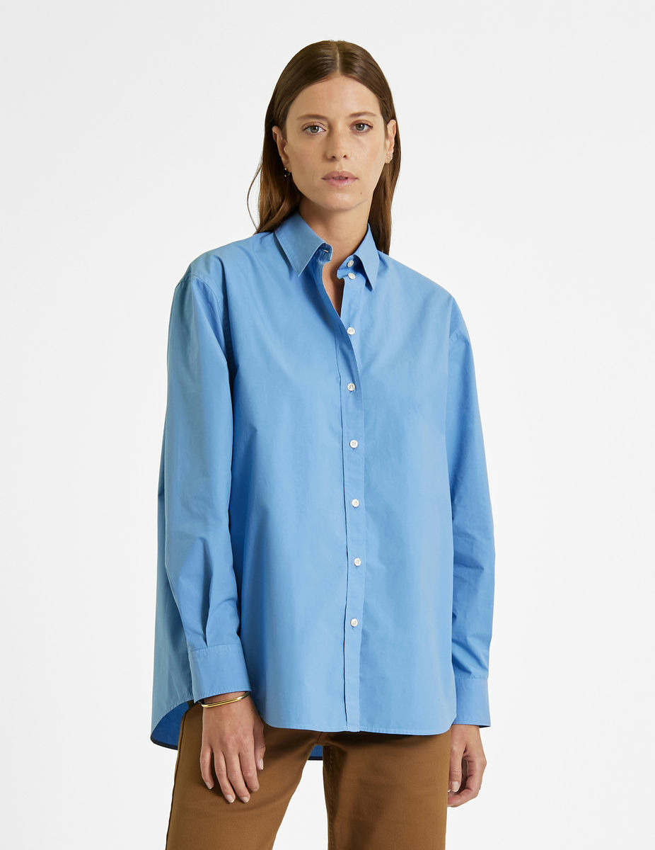 Chemise oversize Délina bleue