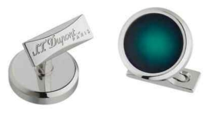 Boutons de manchettes ronds sunburst vert