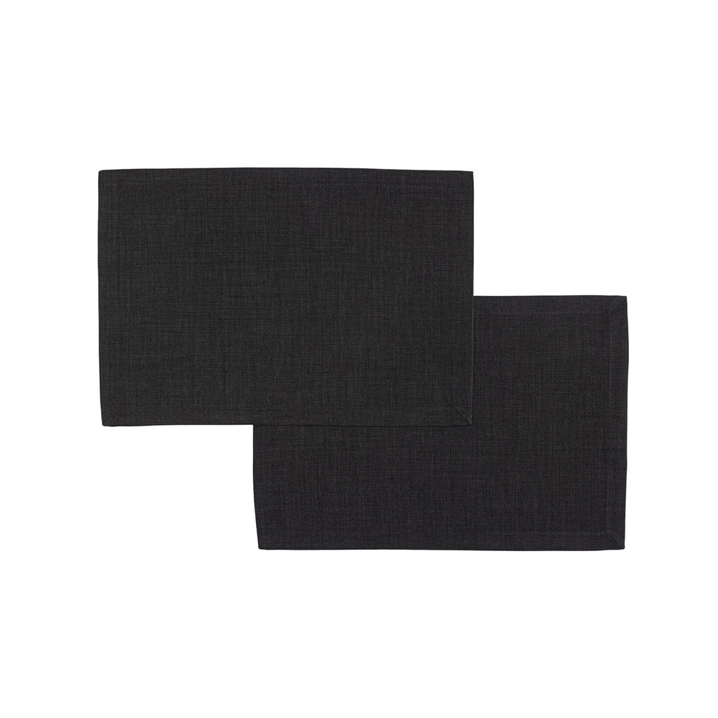 Textil Uni TREND set de table noir, ensemble de 2, 35 x 50 cm