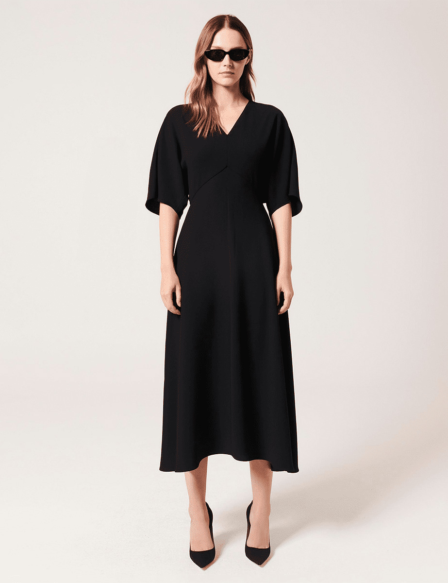 Robe Rozane Noir en Polyester