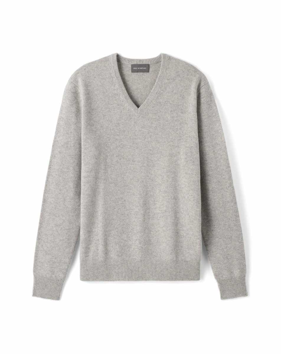 Pull V 4 fils - Homme - GRIS ARGENTE