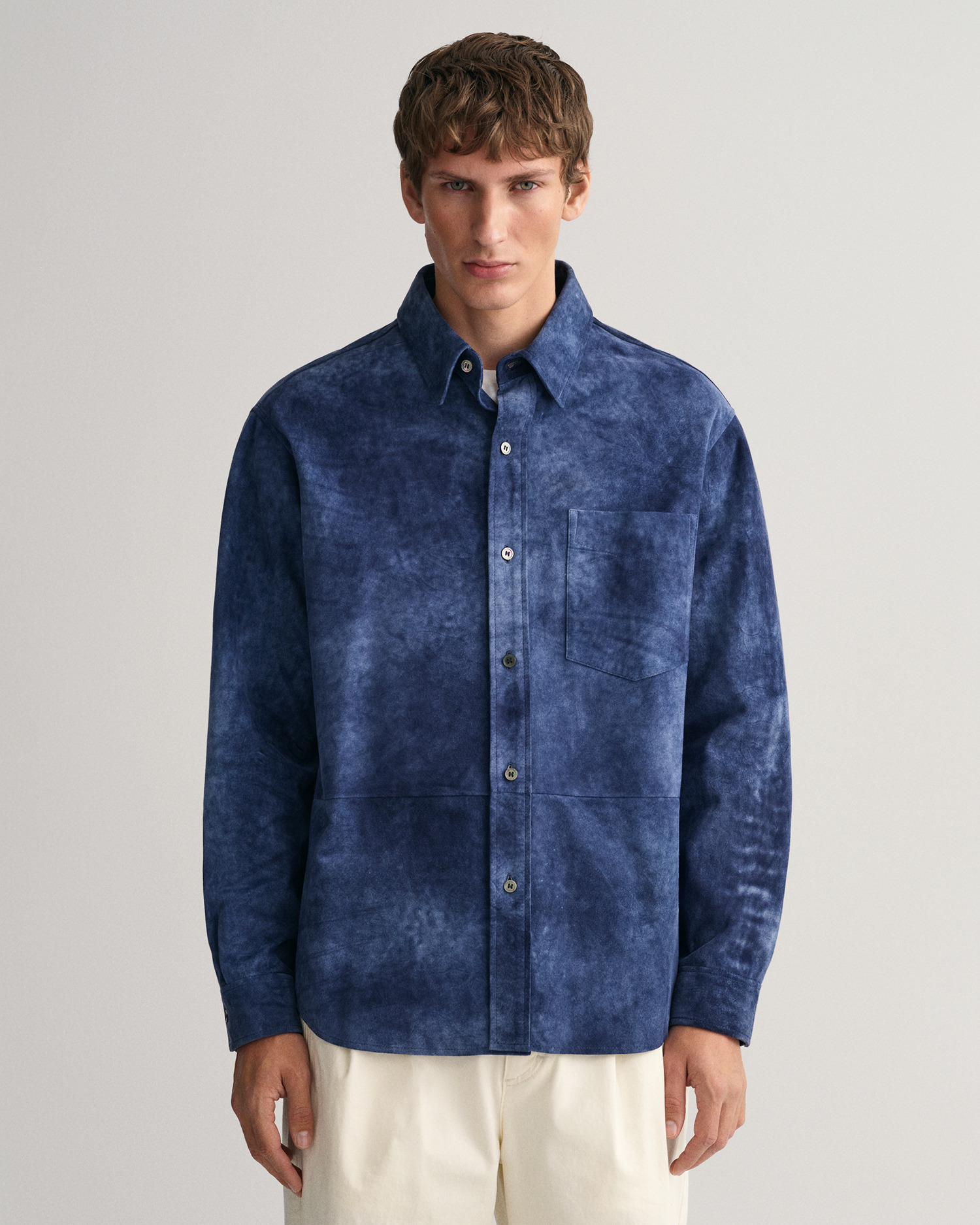 Chemise en suède indigo