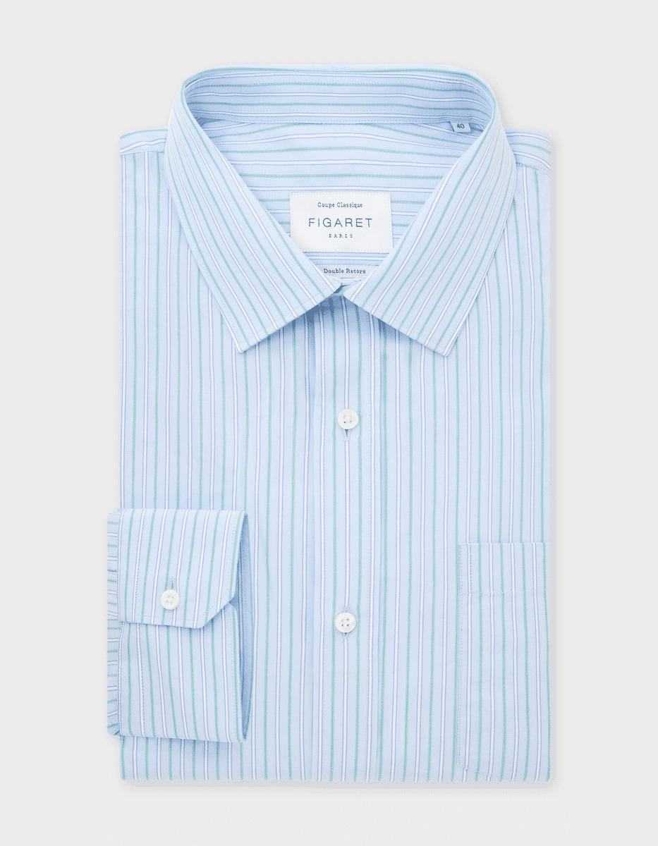 Chemise Classique rayée bleue