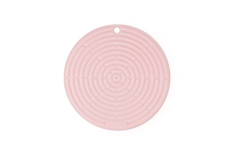 Dessous de plat rond 20cm en silicone chiffon pink