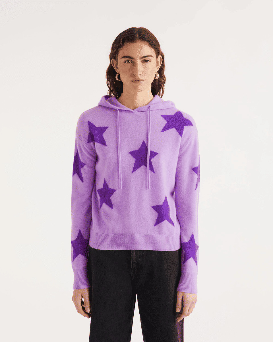 Pull Hoodie Oversize Etoiles Allover