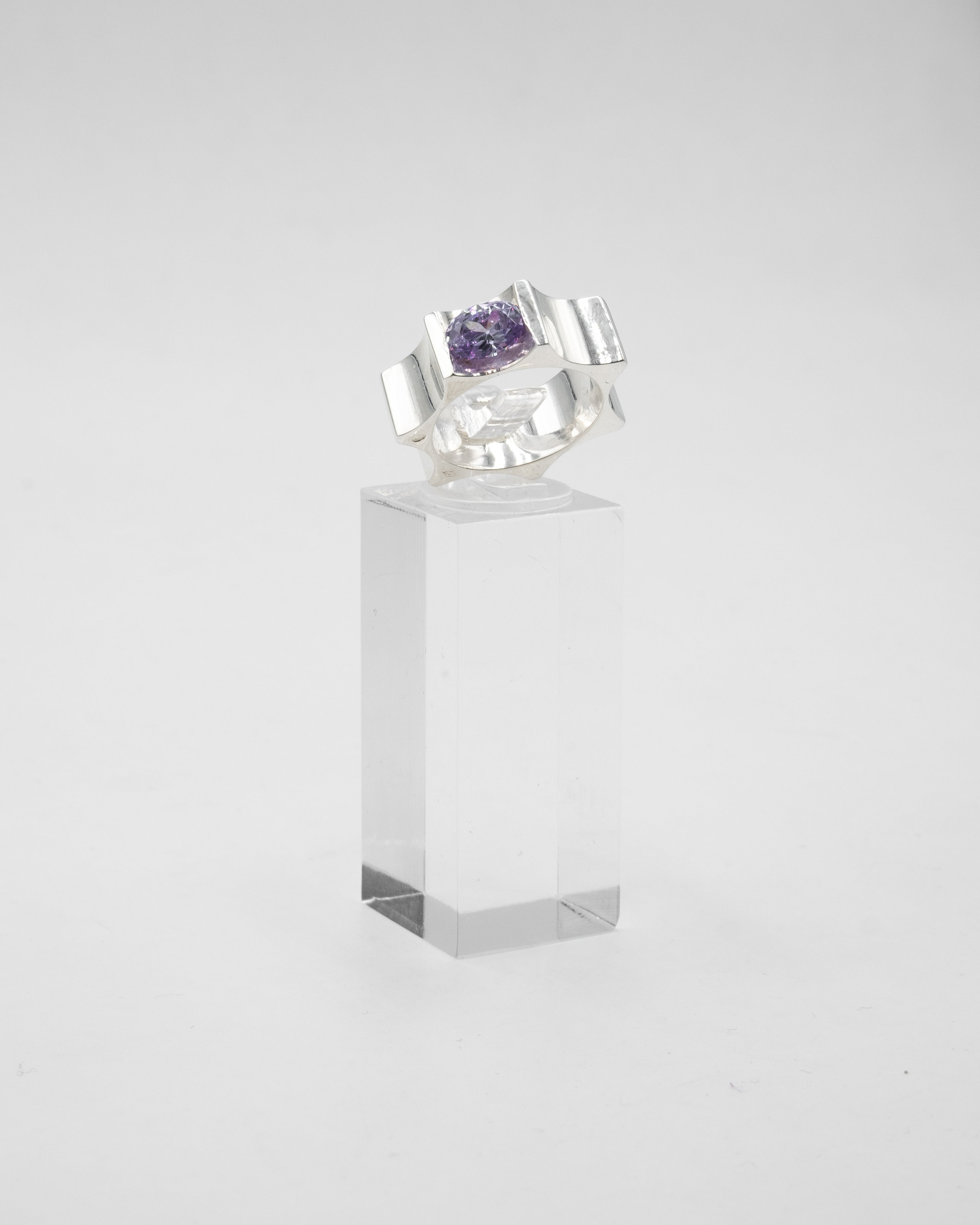 Blinggs Bague Soleil - Argent 925 - Zircon Lavande