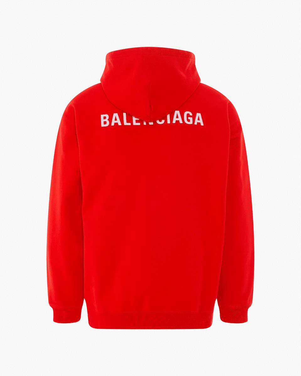 Balenciaga Hoodie - Logo White - Red