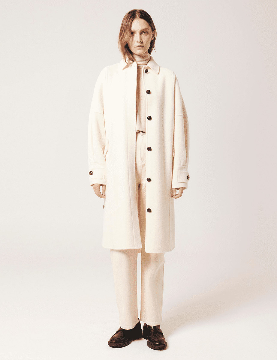 Manteau Maxence Ecru en Laine