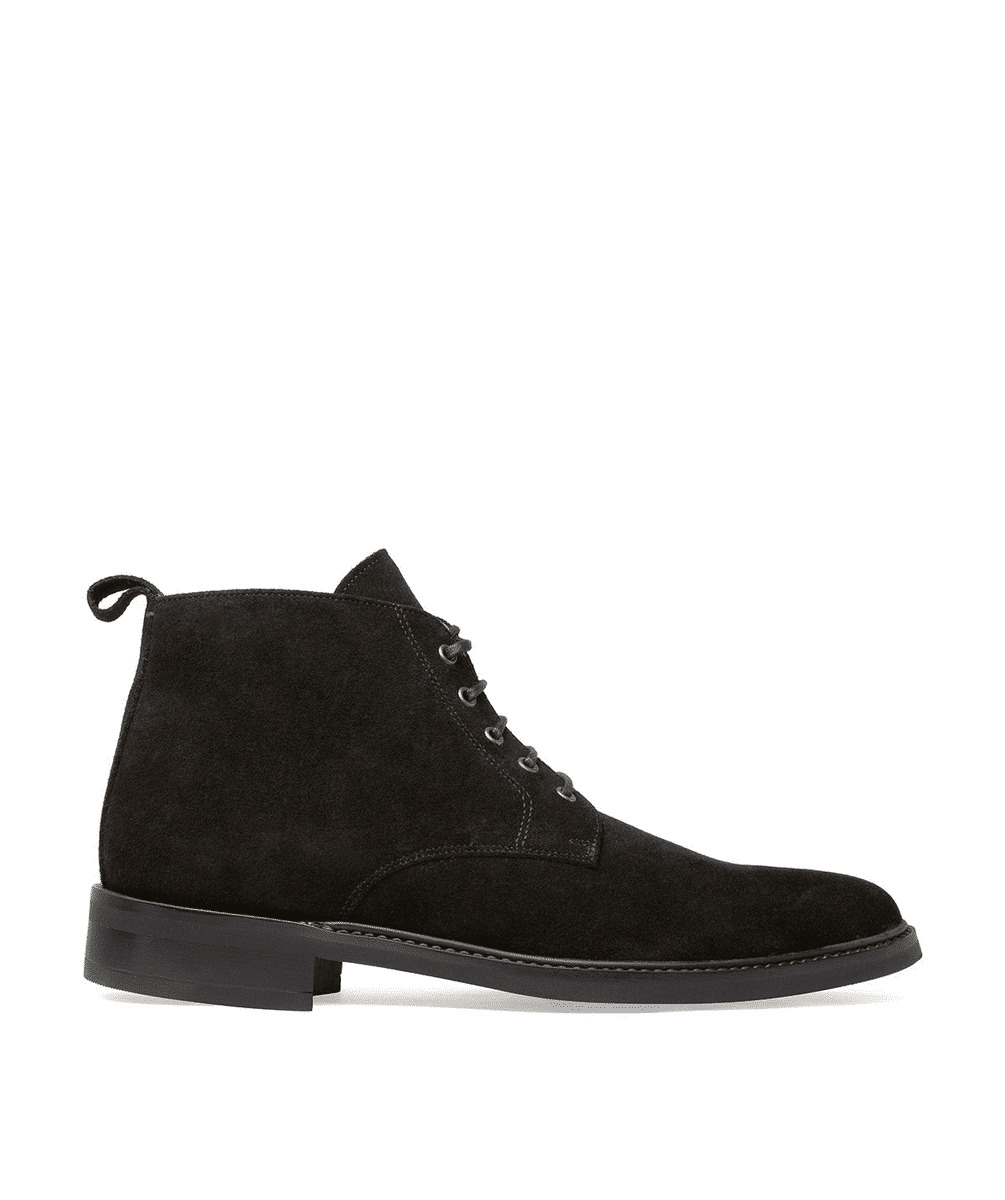 Bottines Finley Veau Velours Noir