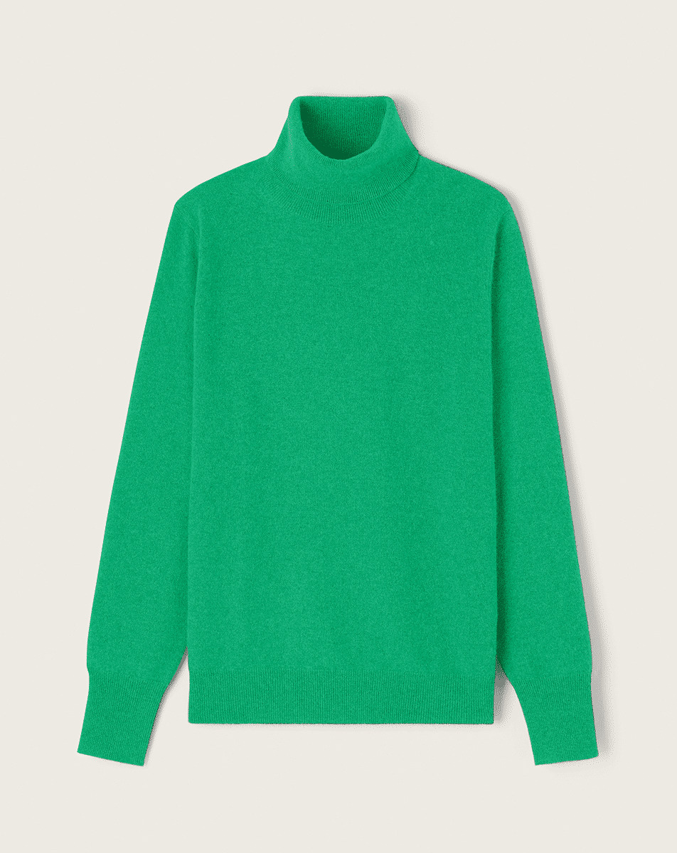 Pull col roulé classique - Homme - VERT LAGOON