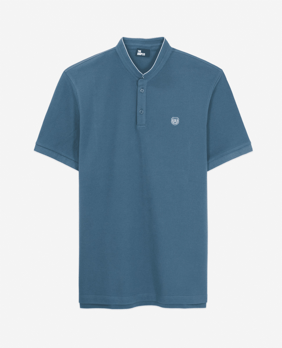 Polo Bleu Profond En Coton Homme