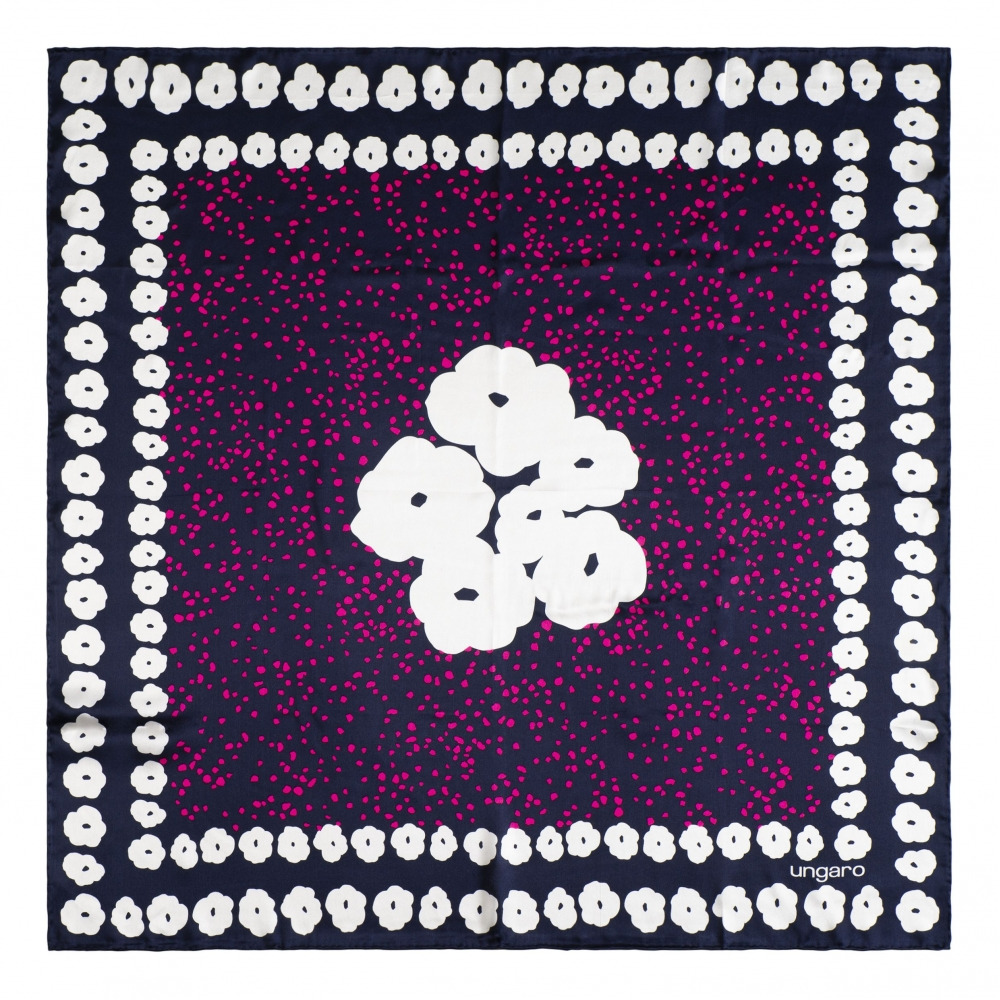 Foulard soie Giada Navy -  90 cm x 90 cm