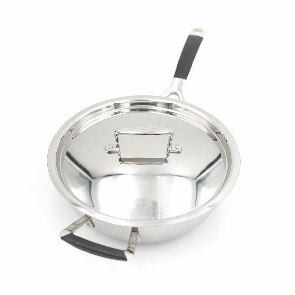 Sauteuse chef 24cm Inox Classique avec revêtement anti-adhérent, couvercle et poignée d'assistance