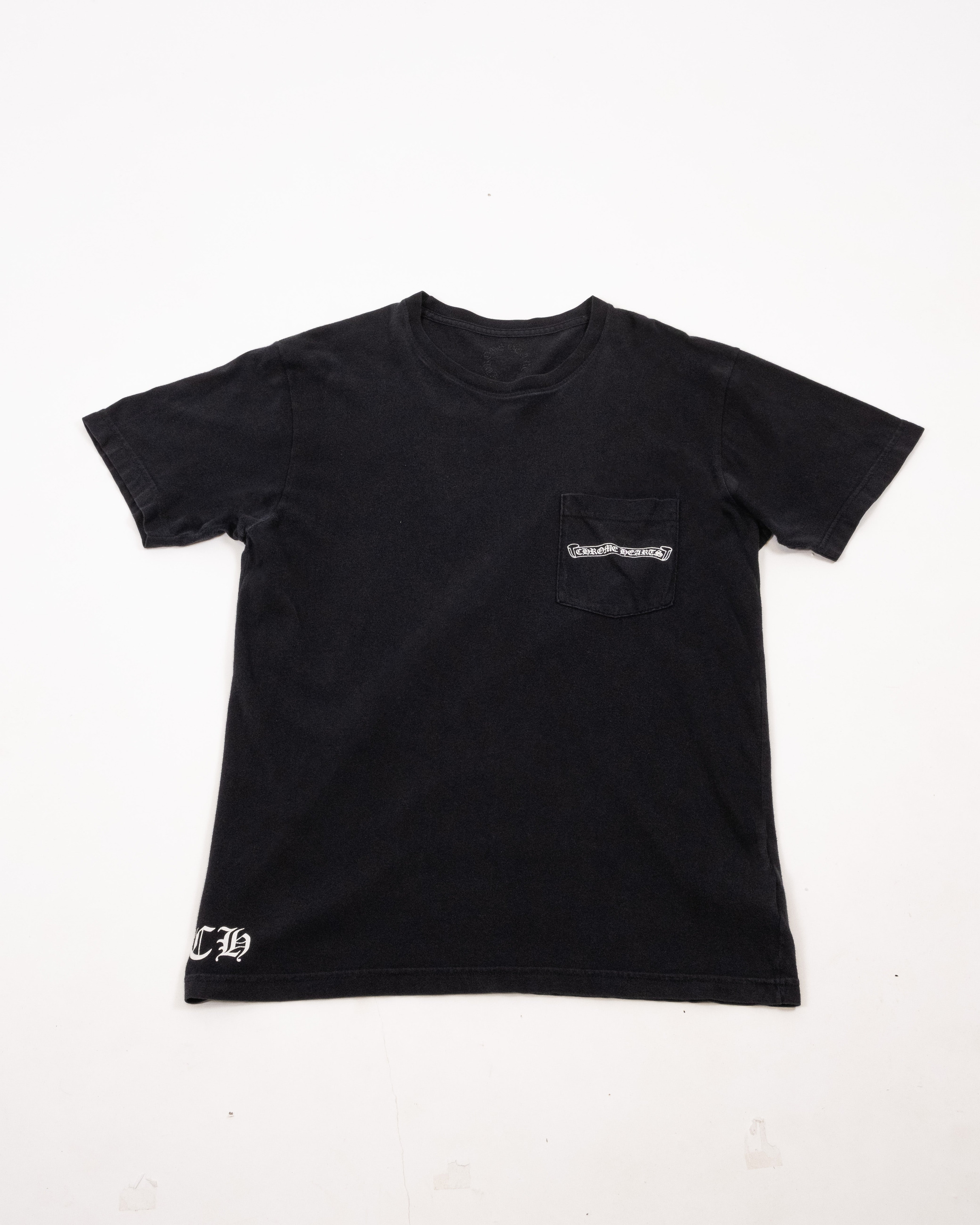 VINTAGE T-Shirt Black Pocket Logo Chrome Hearts