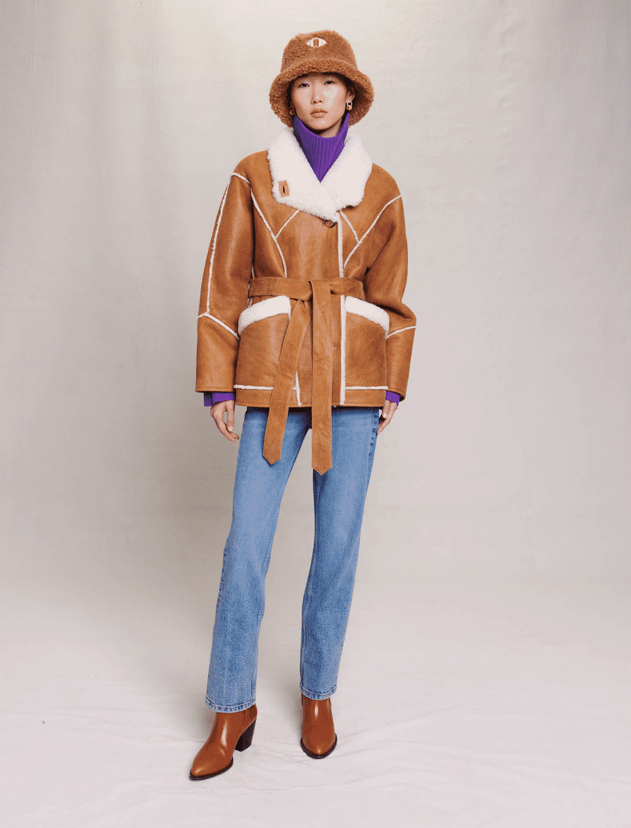 Manteau court shearling