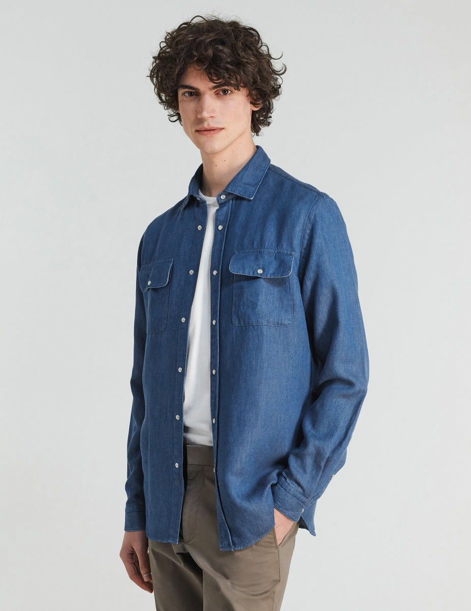 Chemise Barnabé en lyocell bleu denim