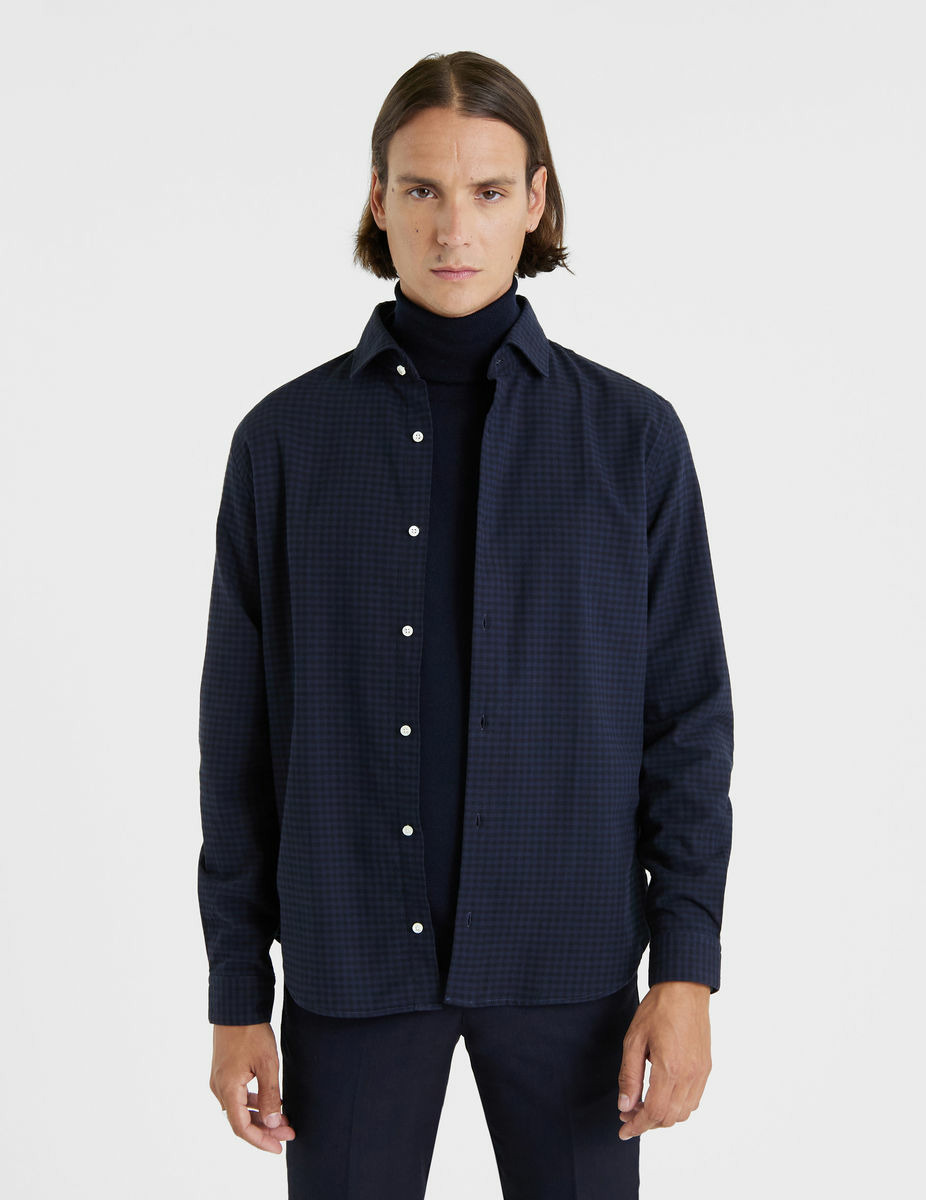 Chemise Aristote à carreaux marine