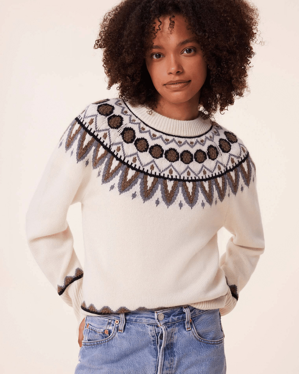 Pull Maria Pull Cachemire Manches Mitaines, 6 fils