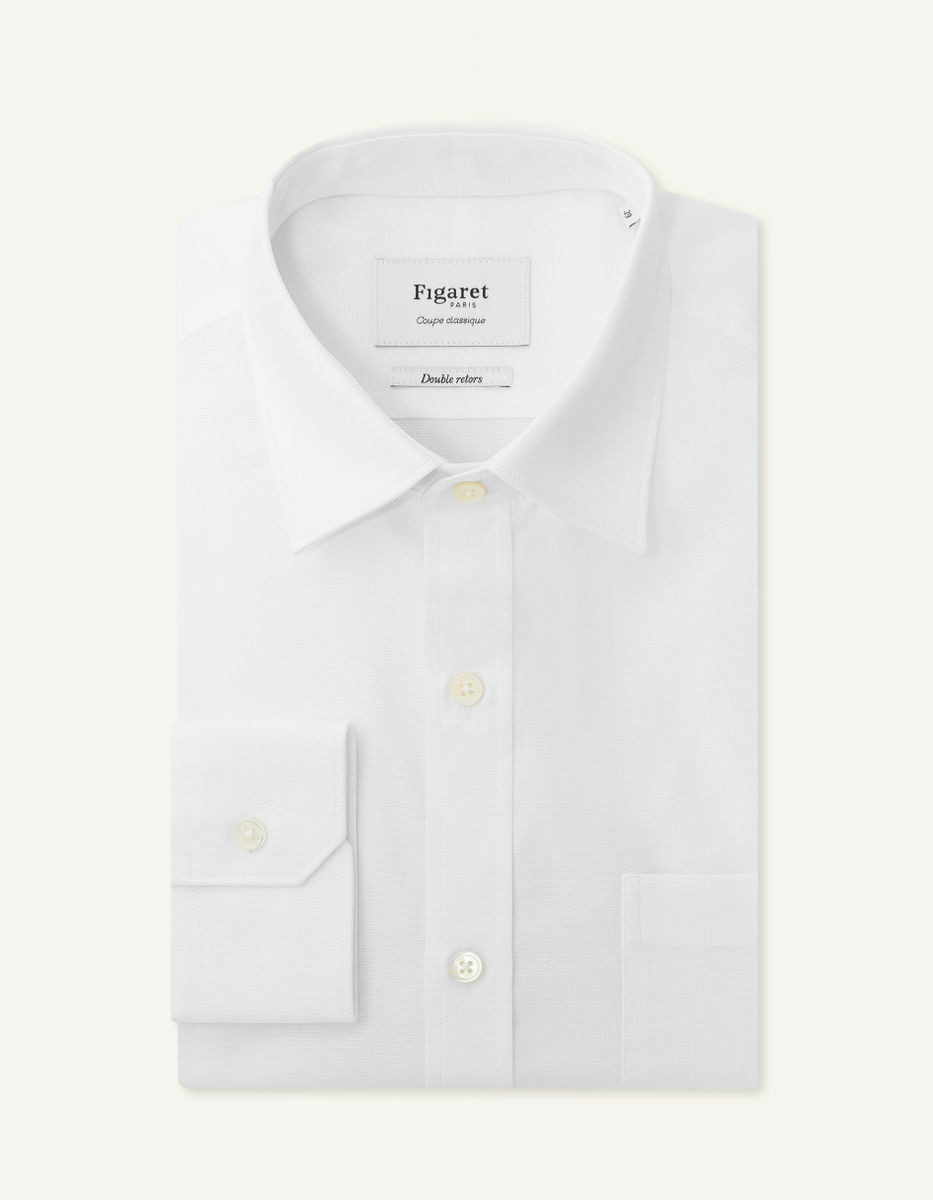 Chemise Classique en façonné uni blanc