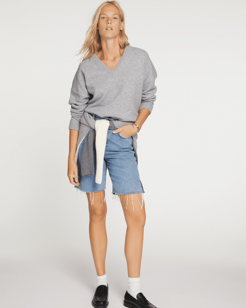 Pull Kiki Pull cachemire col v oversize femme