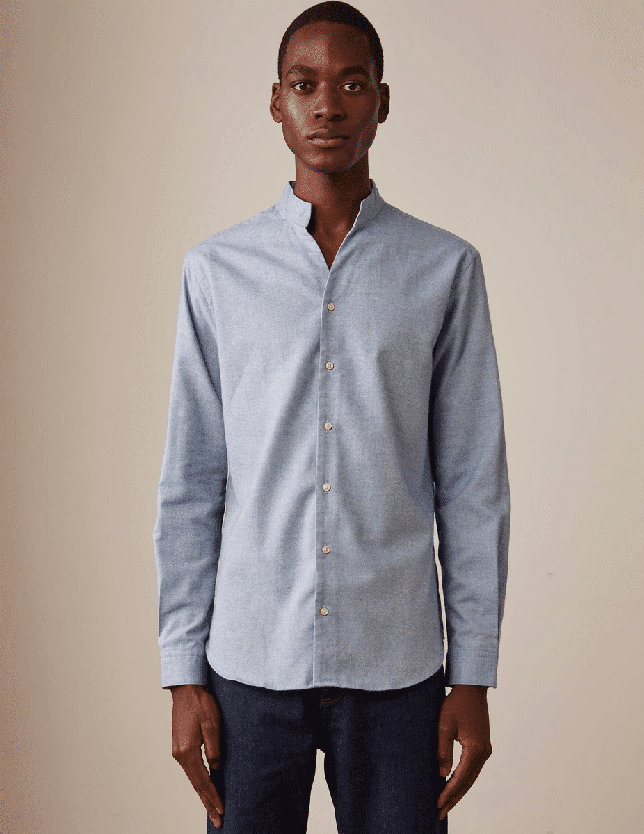 Chemise Carl en coton cachemire bleu