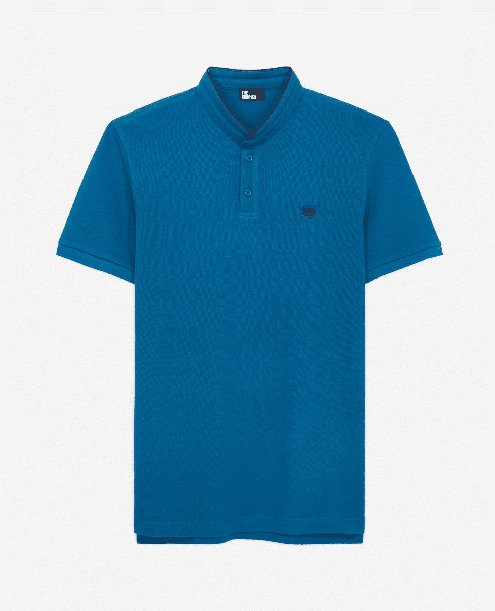 Polo Manches Courtes Col Officier Broderie Tk Homme