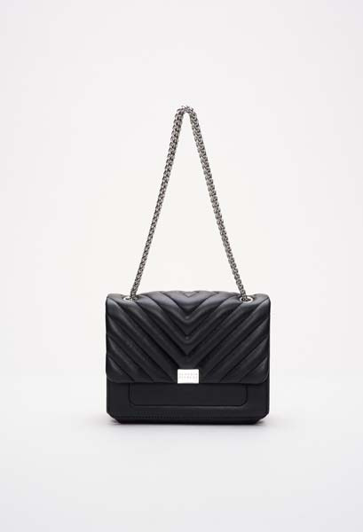 Sac Angela quilt cuir noir