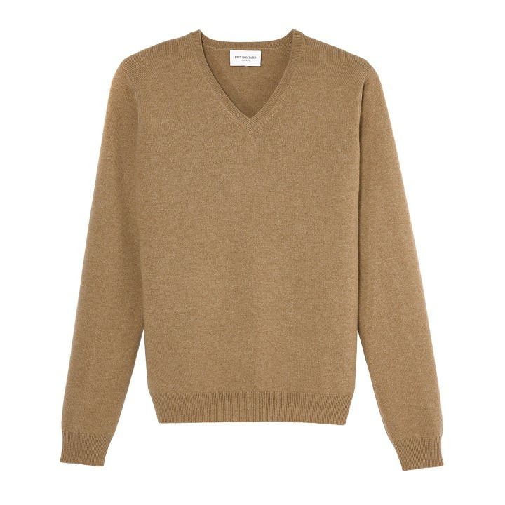 Pull V ajusté - Homme - CAMEL