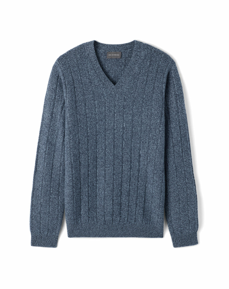 Pull V mouliné texturé - Homme - CIRRUS/ENCENS