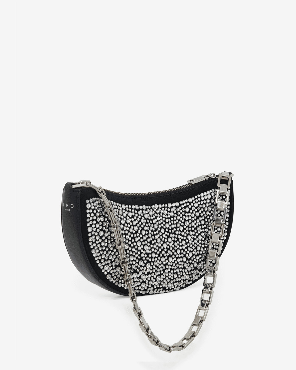 Sac En Cuir Arc Clutch Strass