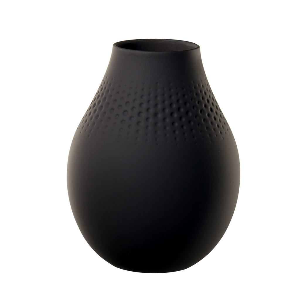 Manufacture Collier noir Vase Perle haut 16x16x20cm