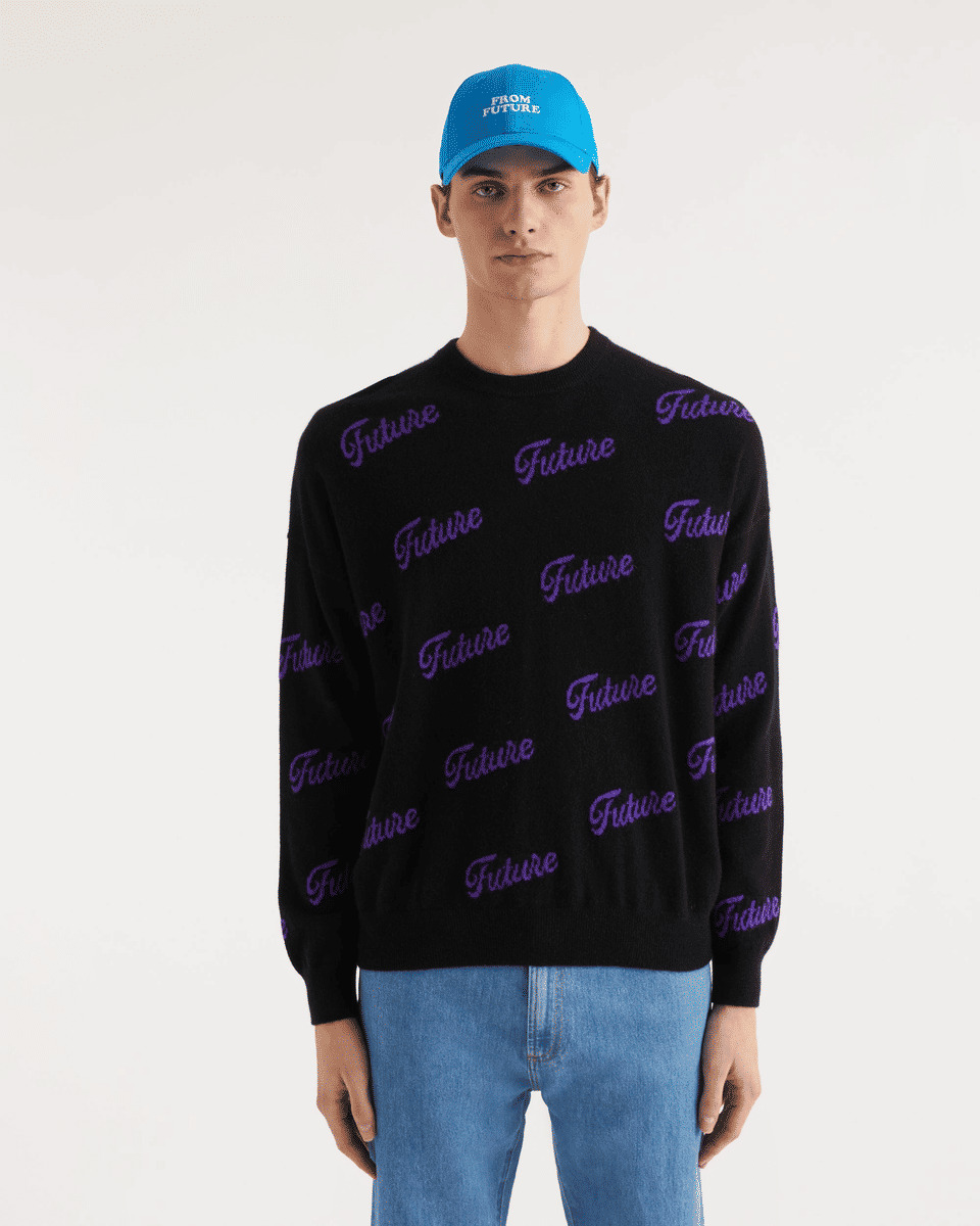 Pull Col Rond Oversize Future All-Over